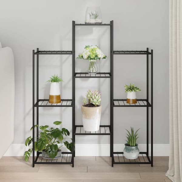 vidaXL blomsterstativ 85x25x100 cm jern sort