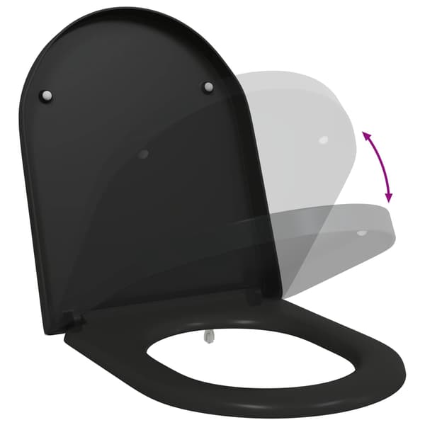 vidaXL WC-istuin Musta 49 x 36 x 4 cm Duroplast