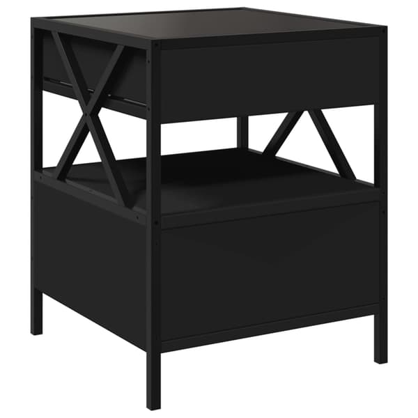 vidaXL sofabord med Infinity LED-lys 40x40x51 cm sort