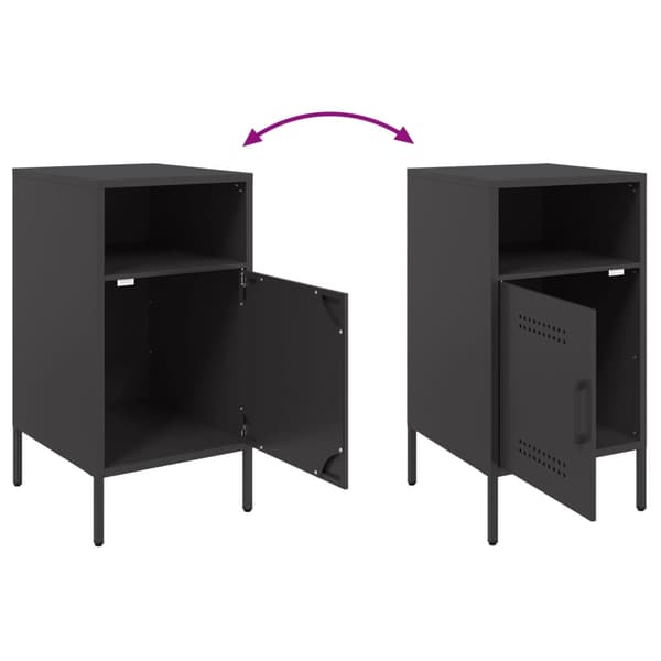vidaXL sengeborde 2 stk. 36x39x68 cm stål sort