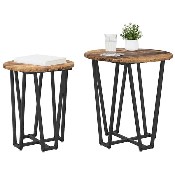 vidaXL Sidebordssæt 2 pcs Gammelt træ og sort