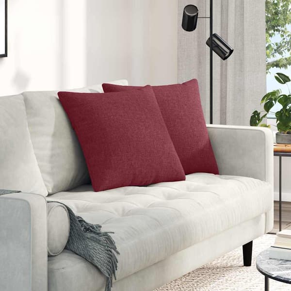 vidaXL Sofapuder 2 pcs Vinrød 50 x 50 cm Stof