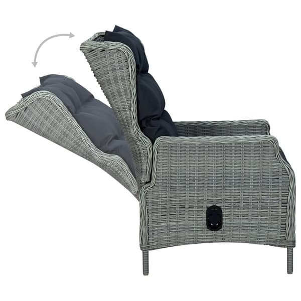 vidaXL spisebordssæt til haven 7 dele lysegrå