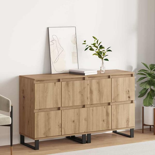 vidaXL Sideboard 2 pcs Artisan Egetræ 60 x 35 x 70 cm