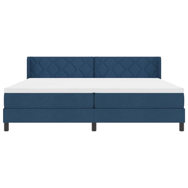 vidaXL Box spring seng med madras Blå 200 x 200 cm Polyester