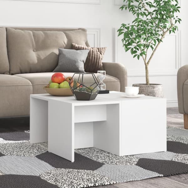 vidaXL sofaborde 4 dele 33x33x33 cm spånplade hvid