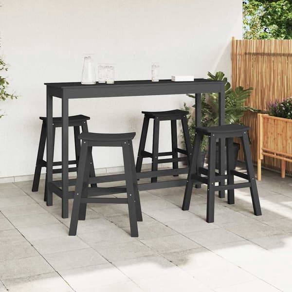 vidaXL Have bar sæt 4 pcs Sort HDPE