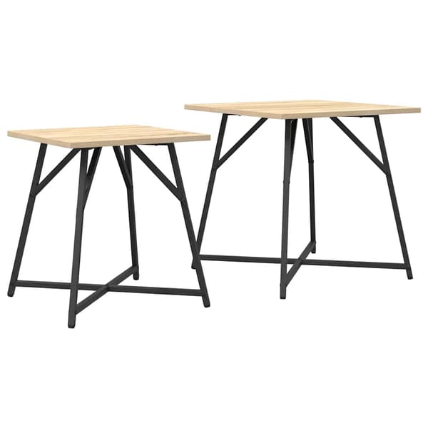 vidaXL Sidebordssæt 2 pcs Sonoma Eg og Sort