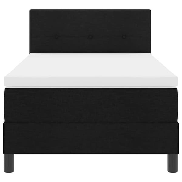 vidaXL Box spring seng med madras med LED Sort 90 x 200 cm Stof