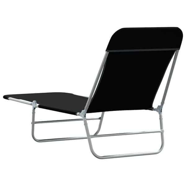 vidaXL foldbare liggestole 2 stk. stål og stof sort