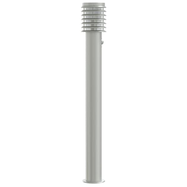vidaXL udendørs standerlampe med sensor 110 cm rustfrit stål sølv