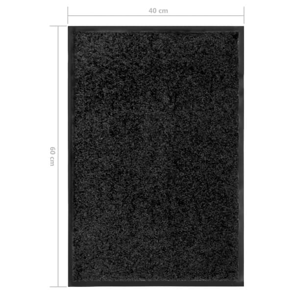 vidaXL vaskbar dørmåtte 40x60 cm sort