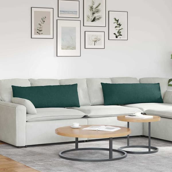 vidaXL Sofapuder 2 pcs Mørkegrøn 120 x 40 cm Stof