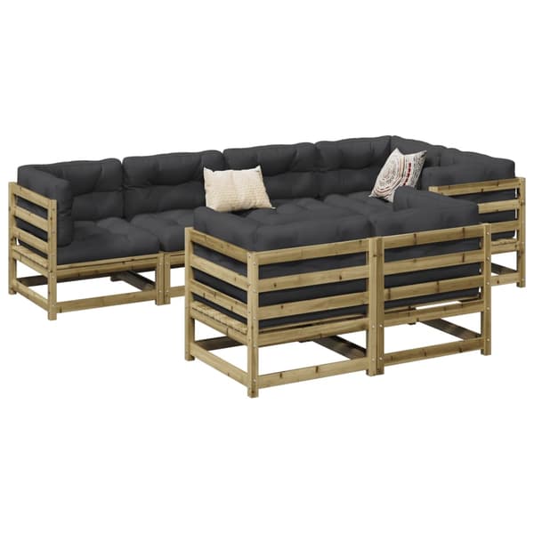 vidaXL sofasæt til haven 7 dele imprægneret fyrretræ
