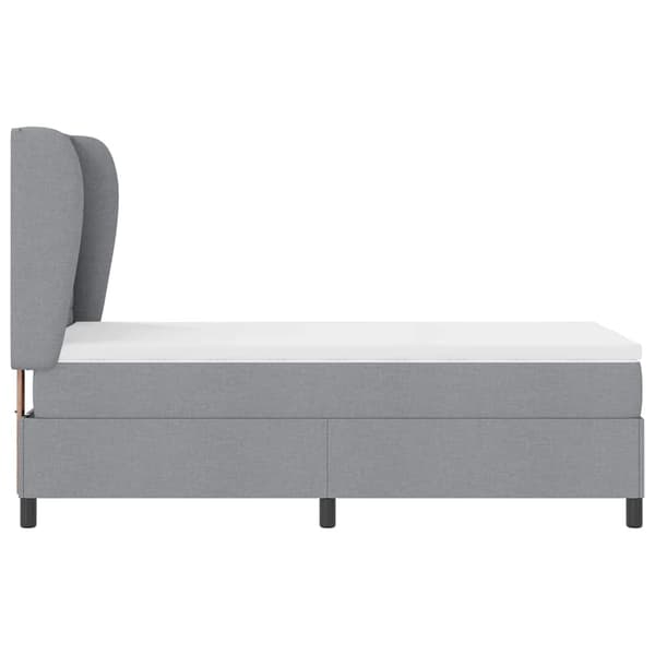 vidaXL Box spring seng med madras Lysegrå 90 x 190 cm Stof