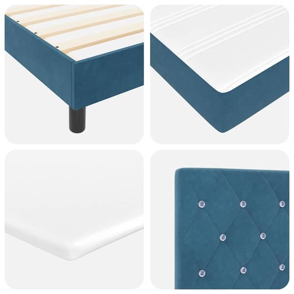 vidaXL Box spring seng med madras Mørk blå 200 x 90 cm Polyester