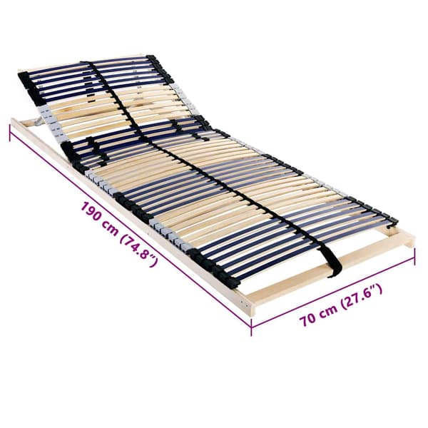 vidaXL Lamelbund Brun 70 x 190 cm Solid bøg