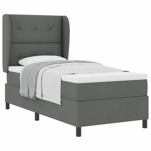 vidaXL Box spring seng med madras Mørkegrå 80 x 200 cm Stof
