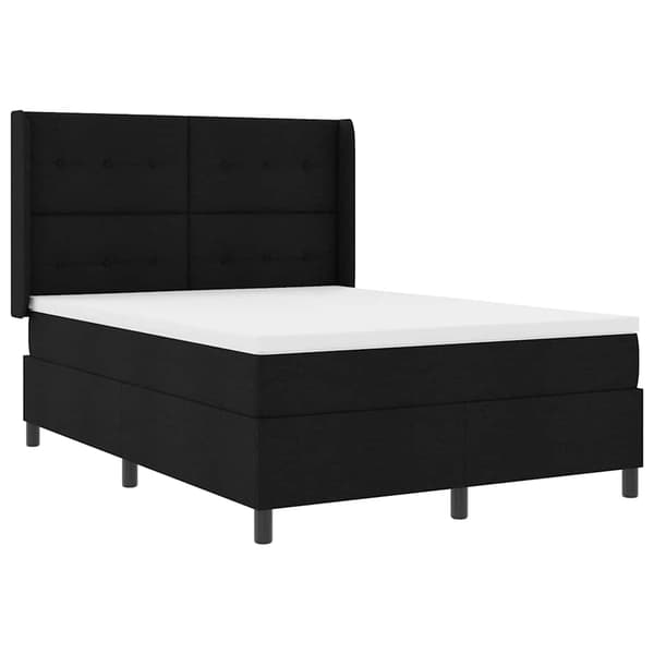 vidaXL Box spring seng med madras Sort 200 x 140 cm Stof