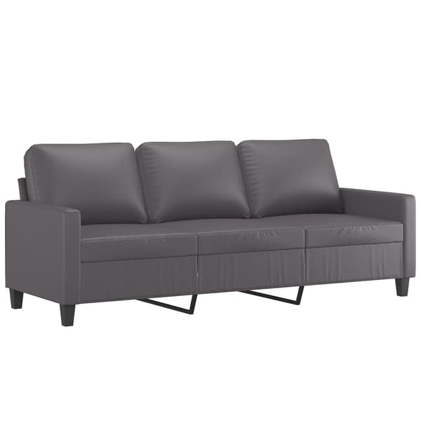vidaXL sofasæt 3 dele med hynder kunstlæder grå