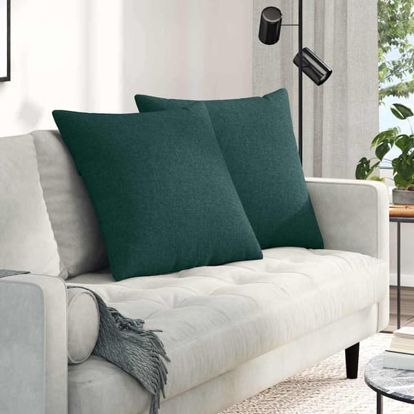 vidaXL Sofapuder 2 pcs Mørkegrøn 60 x 60 cm Stof