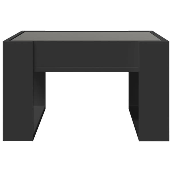 vidaXL sofabord med Infinity LED-lys 50x53x30 cm sort