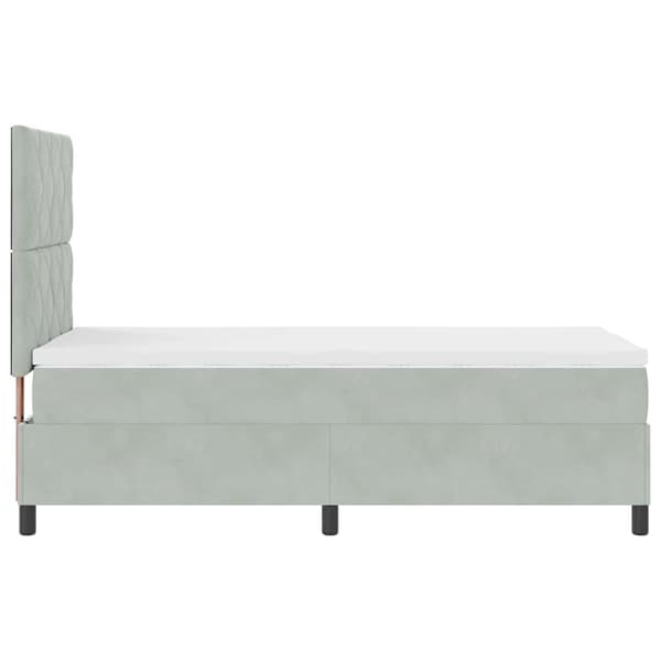 vidaXL Box spring seng med madras Lysegrå 100 x 200 cm Fløjl