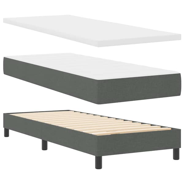 vidaXL Box spring seng med madras Mørkegrå 200 x 80 cm Polyester