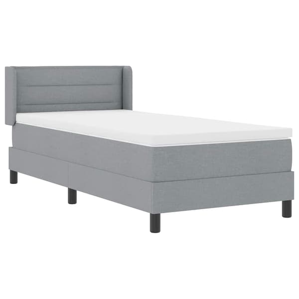 vidaXL Box spring seng med madras Lysegrå 200 x 90 cm Polyester