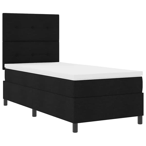 vidaXL Boxmadras Sort 90x200 cm Stof