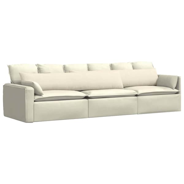 vidaXL Sofapuder 2 pcs Creme 200 x 40 cm Velourstof