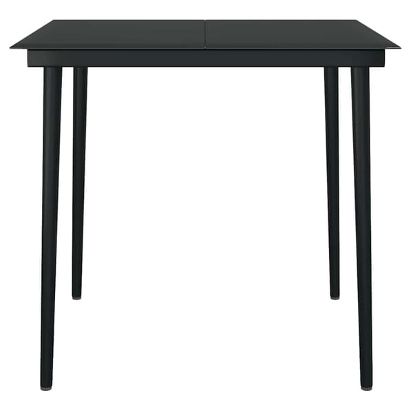 vidaXL 3 dele spisebordssæt til haven polyrattan glas sort