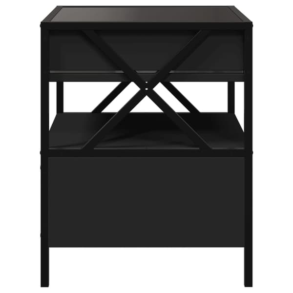 vidaXL sofabord med Infinity LED-lys 40x40x51 cm sort