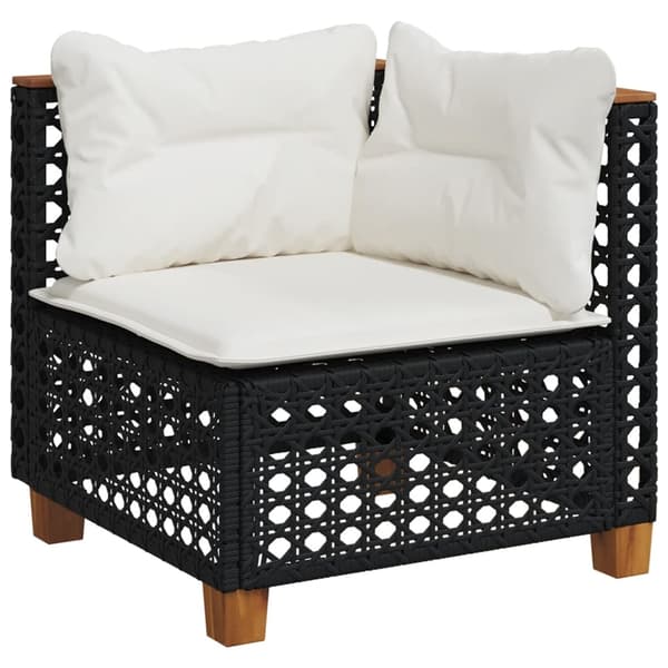 vidaXL sofasæt til haven 10 dele med hynder polyrattan sort