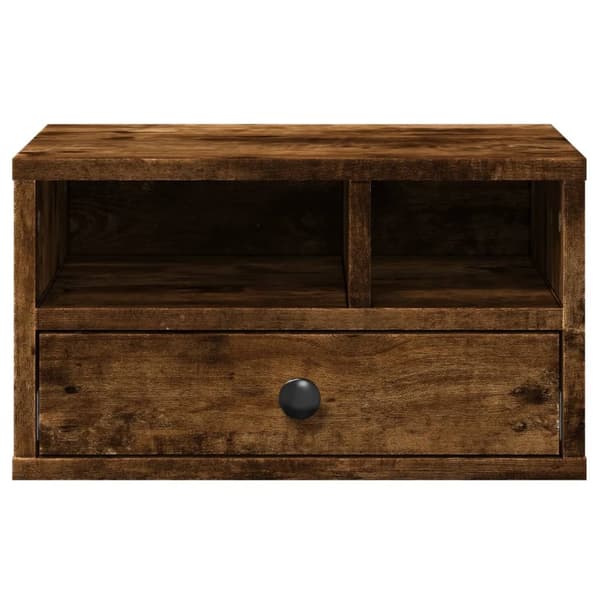vidaXL printerstativ 40x32x22,5 cm konstrueret træ røget egetræsfarve