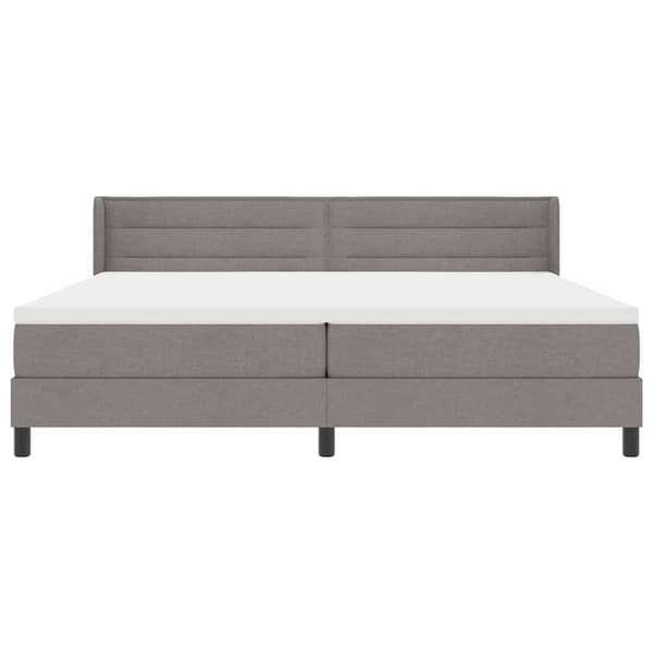 vidaXL Box spring seng med madras Gråbrun 200 x 200 cm Polyester