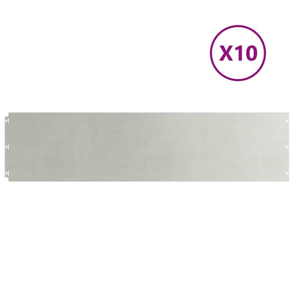 vidaXL Plænekant 10 stk. 25 x 103 cm Rustfrit stål Sølv