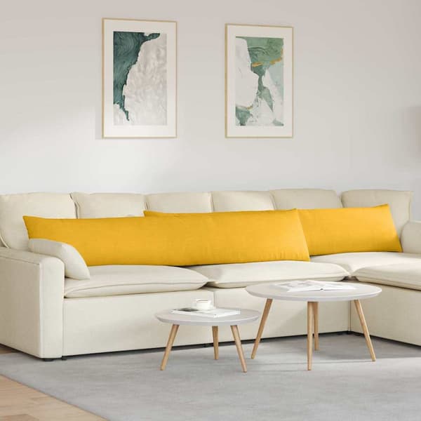 vidaXL Sofapuder 2 pcs Lys Gul 200 x 40 cm Velourstof