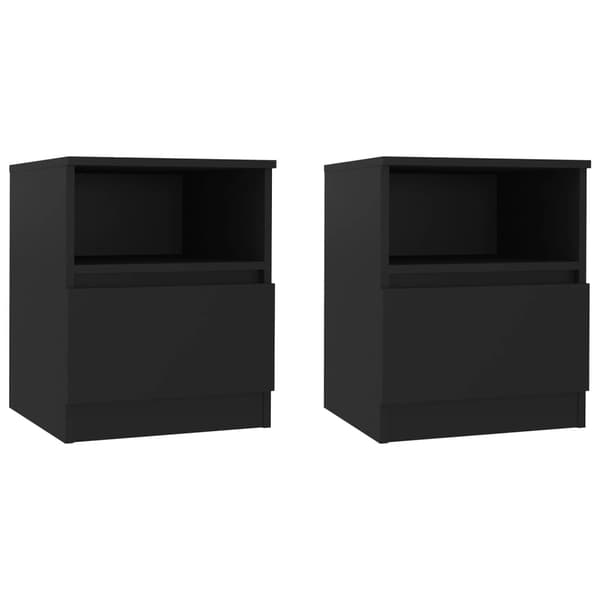 vidaXL sengeskabe 2 stk. 40x40x50 cm spånplade sort