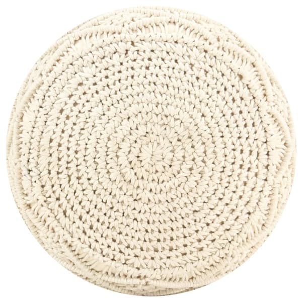 vidaXL håndlavet macramépuf 45x30 cm bomuld