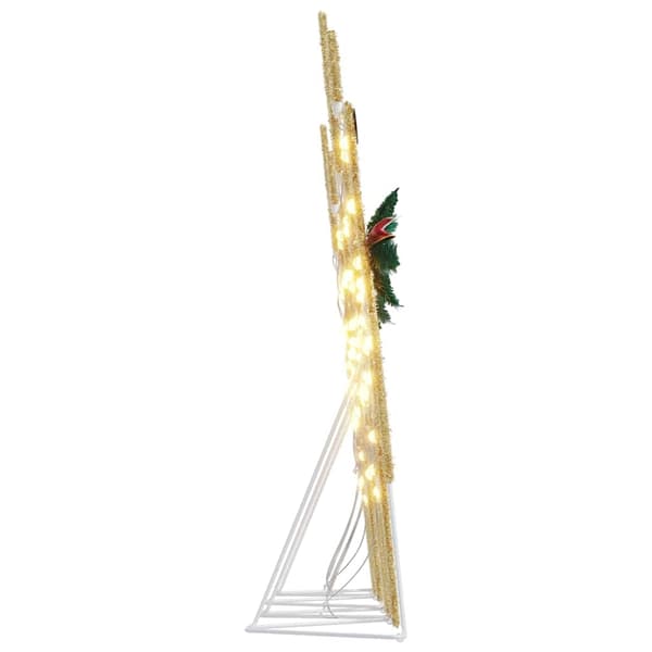 vidaXL LED Rensdyr 4 pcs Guld Stof