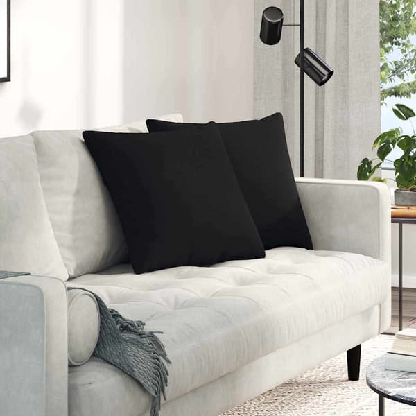 vidaXL Sofapuder 2 pcs Sort 50 x 50 cm Stof