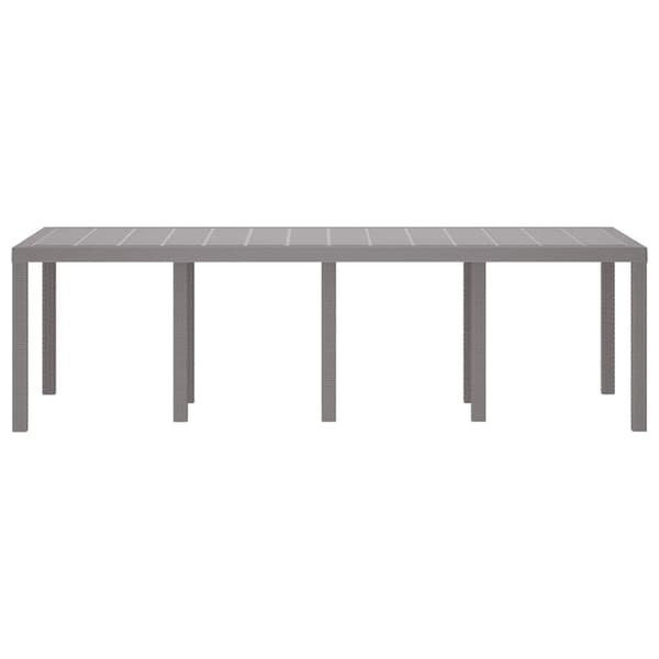 vidaXL Havemøbel Bord Lysegrå 250 x 100 x 73 cm polyrattan