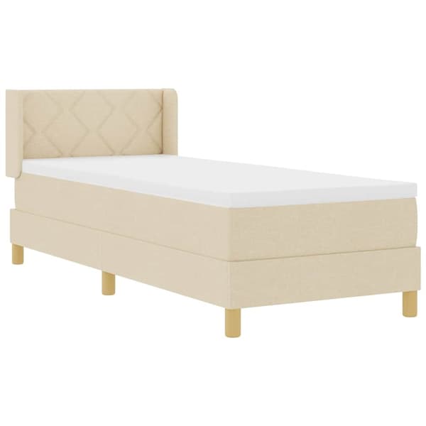 vidaXL Box spring seng med madras Creme 200 x 80 cm Polyester