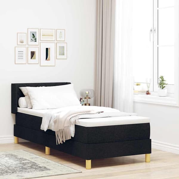 vidaXL Box spring seng med madras Sort 200 x 80 cm Polyester