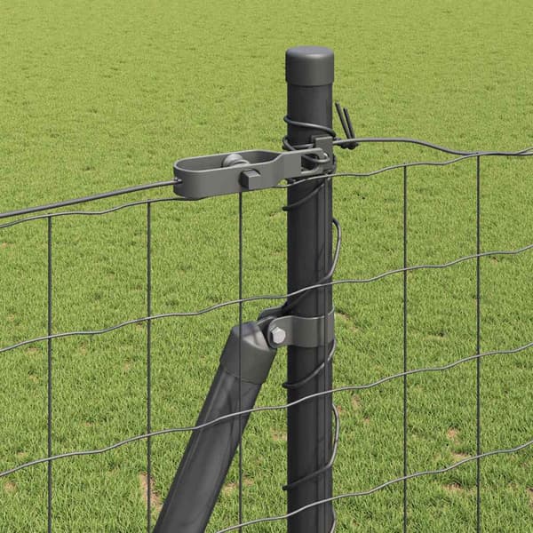 vidaXL Hegn med stolper Grå 1.6 x 10 m Stål