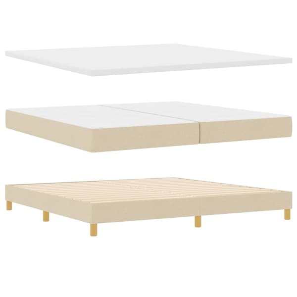 vidaXL Box spring seng med madras Creme 200 x 200 cm Stof