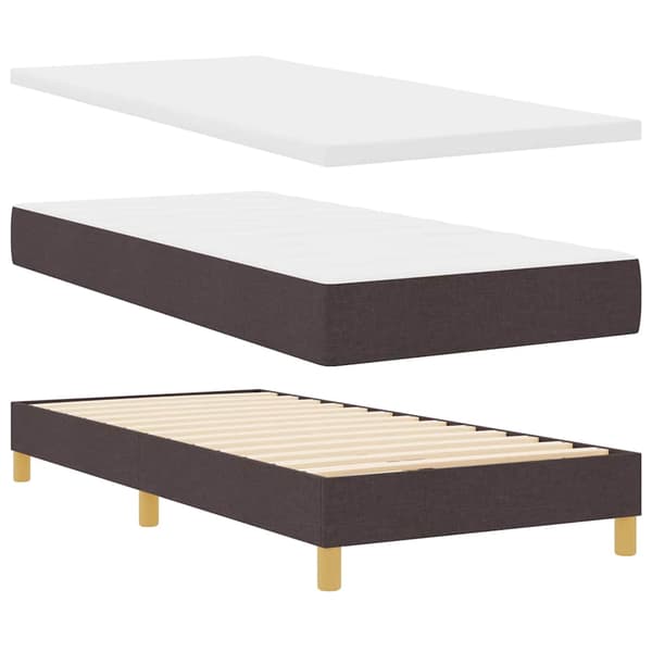 vidaXL Box spring seng med madras Mørk Brun 190 x 90 cm Polyester