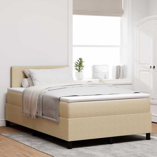 vidaXL Box spring seng Lys Grå og Hvid 120 x 190 cm Velourstof