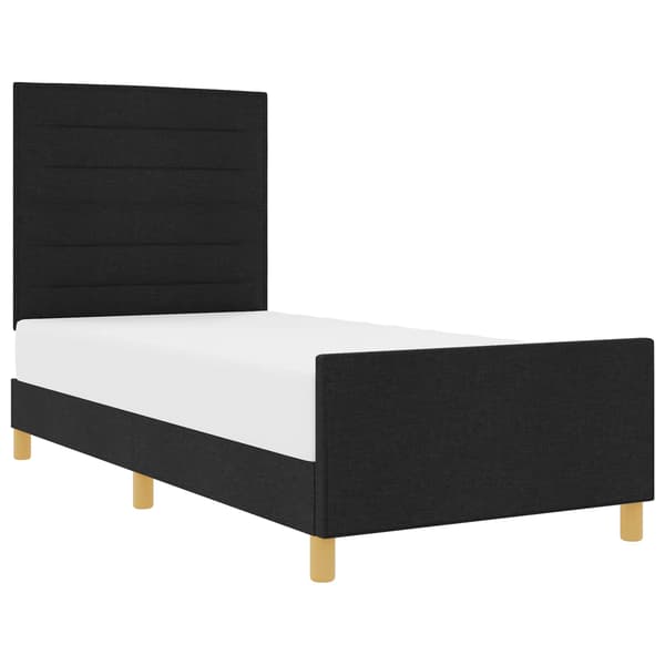 vidaXL Sengeramme Sort 90x200 cm Stof